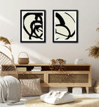 Monochrome Living Room Art Set by Dan Hobday