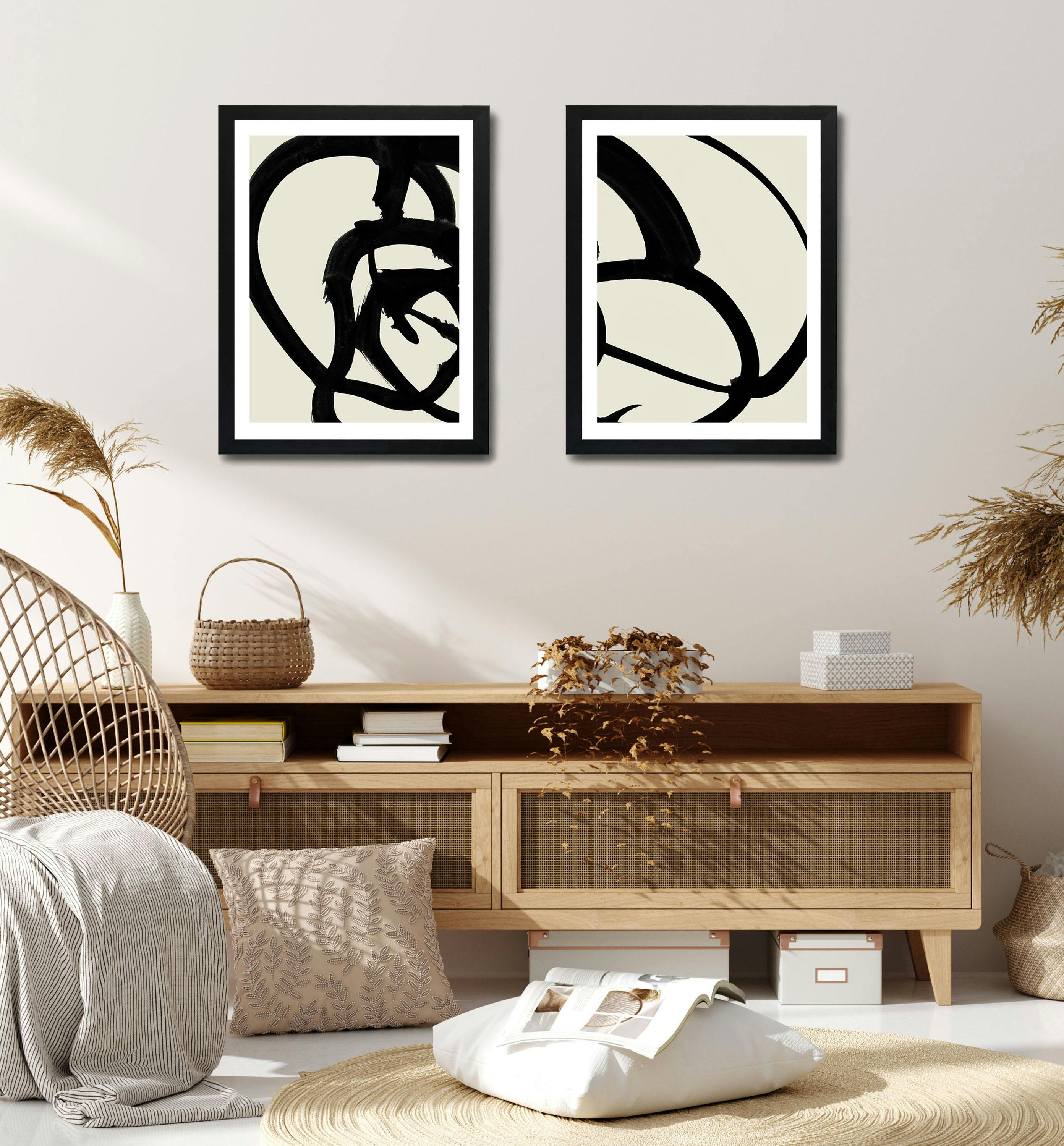 Monochrome Living Room Art Set by Dan Hobday