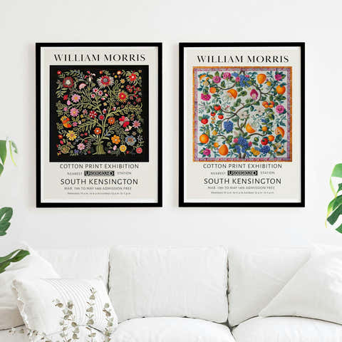 Set of 2 William Morris Textiles Silk Patterns