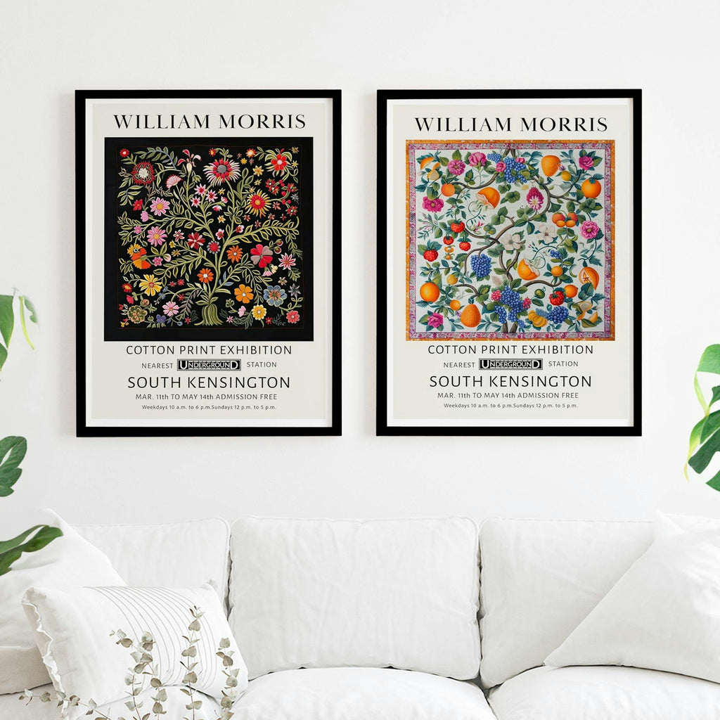 Set of 2 William Morris Textiles Silk Patterns