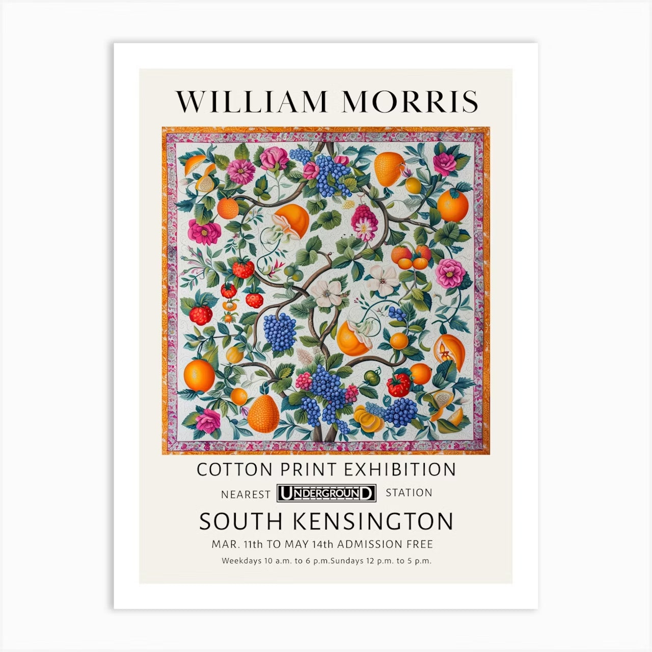 Set of 2 William Morris Textiles Silk Patterns