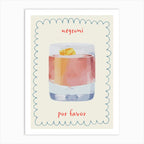 Set of 3 Cocktails Illustrations Margarita Cosmo Negroni