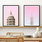 Set of 2 Pink Urban Photography London New York