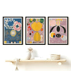 Set of 3 Hilma Af Klint Abstract Pastel Colours Classic