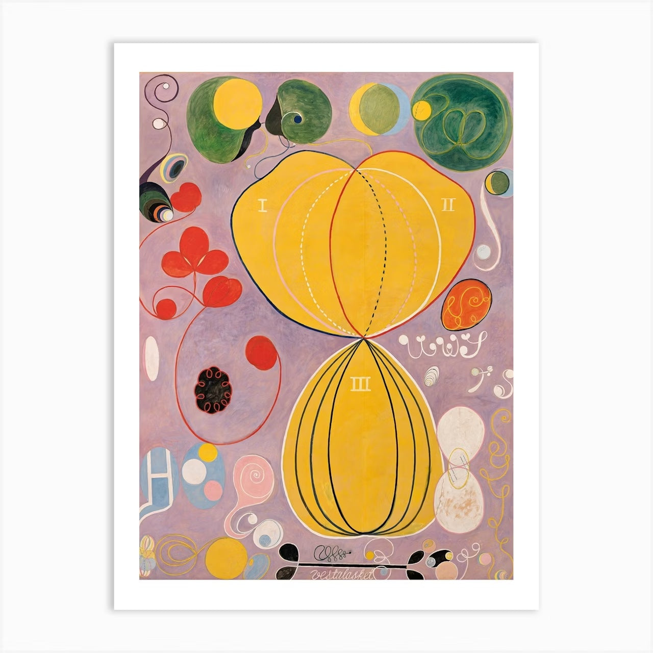 Set of 3 Hilma Af Klint Abstract Pastel Colours Classic