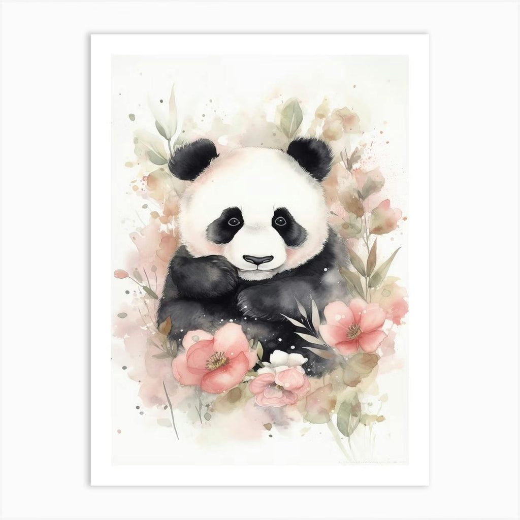 Set of 3 Animals Watercolour Flowers Nursery
