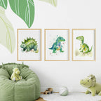 Set of 3 Dinosaurs Watercolour Kids