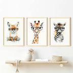 Set of 3 Smat Animals with Sunglasses Kids Nursery