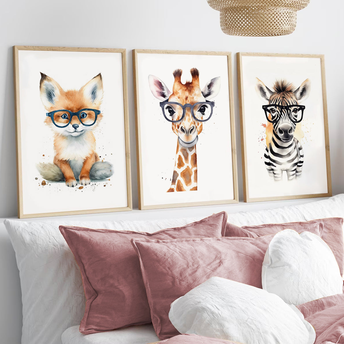 Set of 3 Smat Animals with Sunglasses Kids Nursery