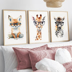 Set of 3 Smat Animals with Sunglasses Kids Nursery