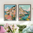 Set of 2 Travel Art Amalfi Coast painting