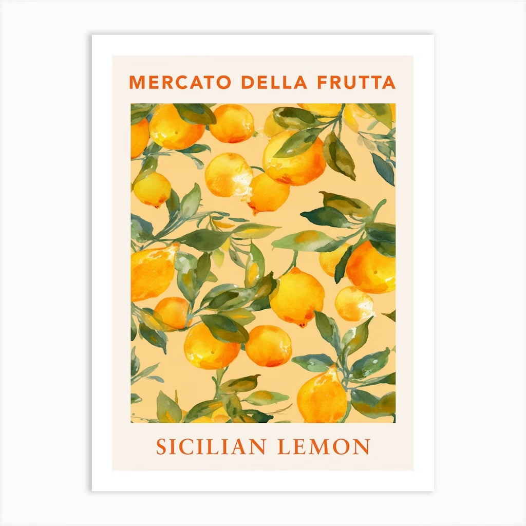 Set of 2 Italian Fruit Market Lemons