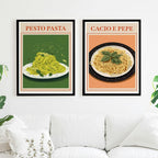 Set of 2 Italian Pasta Food Pesto Cacio e Pepe