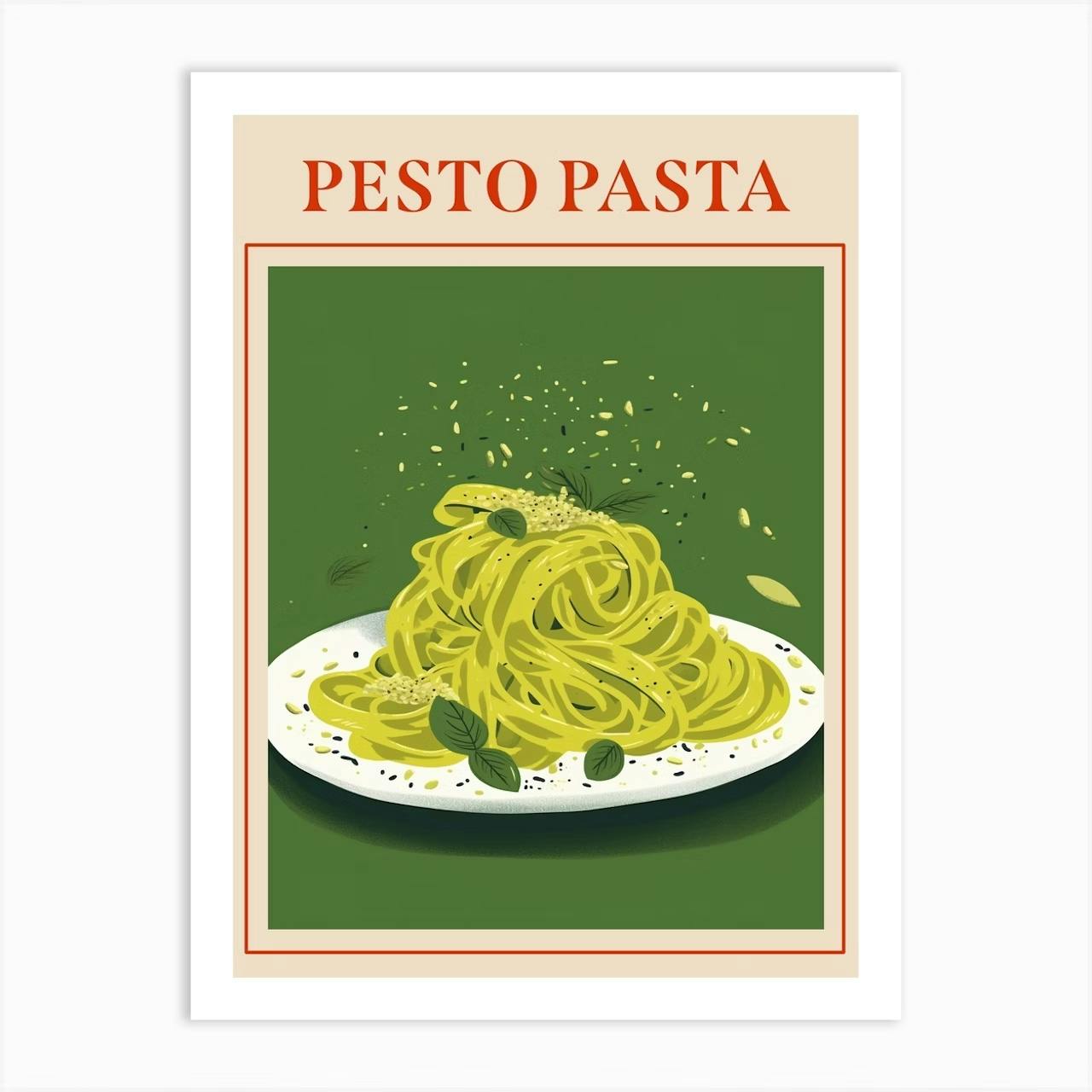 Set of 2 Italian Pasta Food Pesto Cacio e Pepe