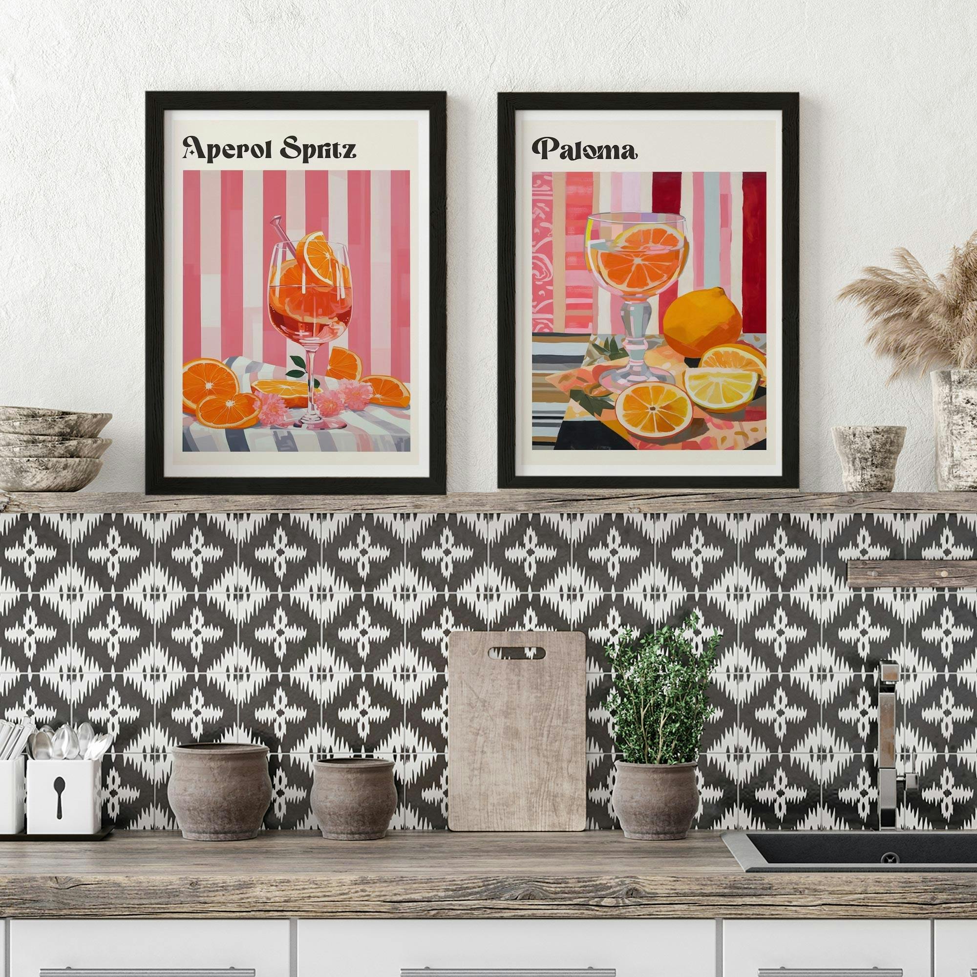 Set of 2 Italian Cocktails Paloma Aperol Spritz