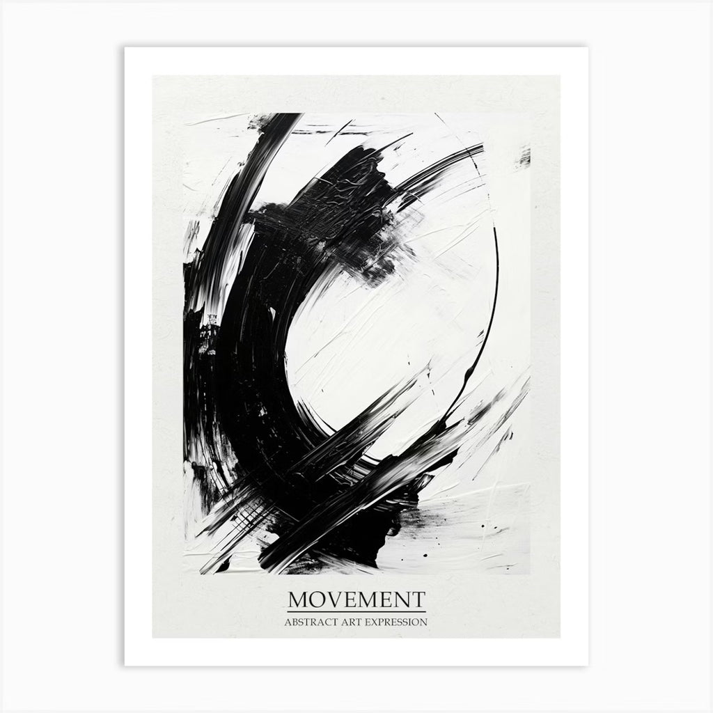 Set of 2 Black and White Abstract Ink