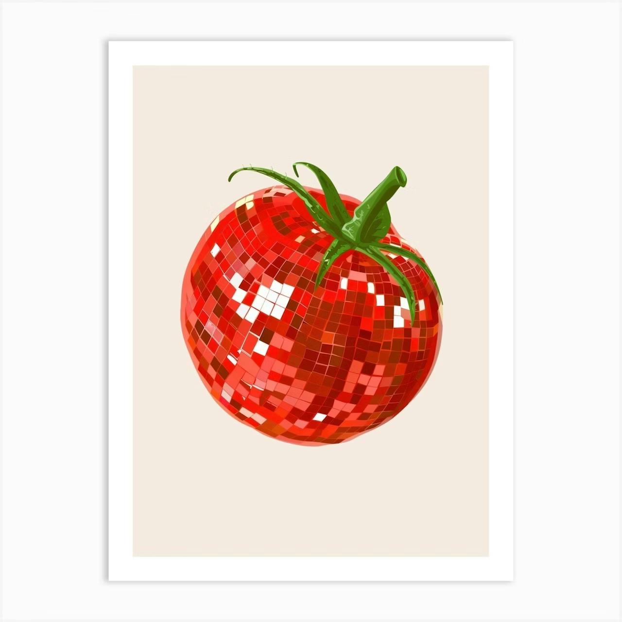 Set of 2 Disco Ball Food Tomato Avocado