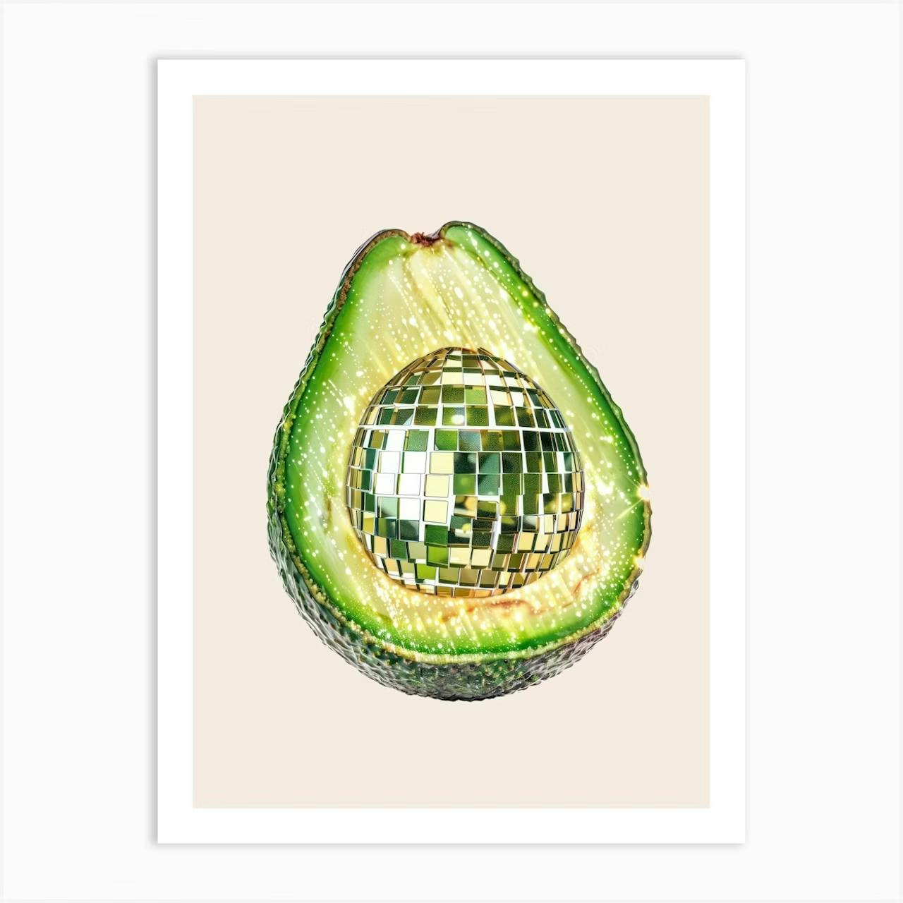 Set of 2 Disco Ball Food Tomato Avocado