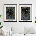 Set of 2 William Morris Moon and Stars
