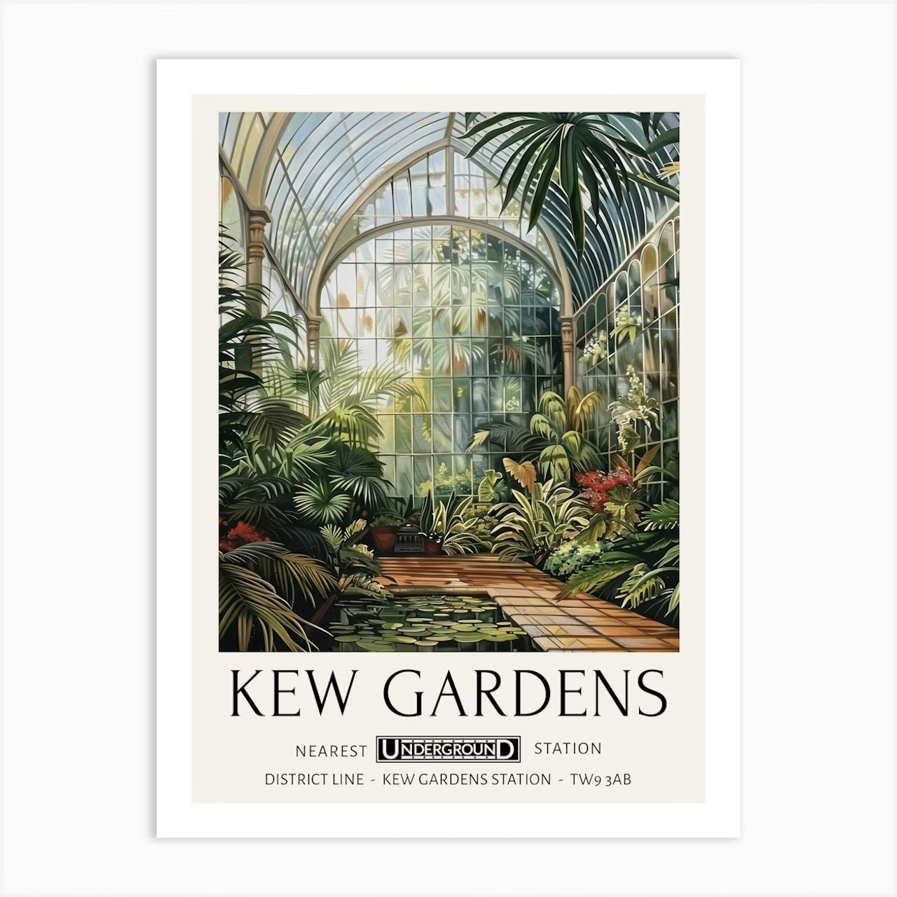 Set of 2 William Morris Prints Kew Gardens Botanical Greenhouse