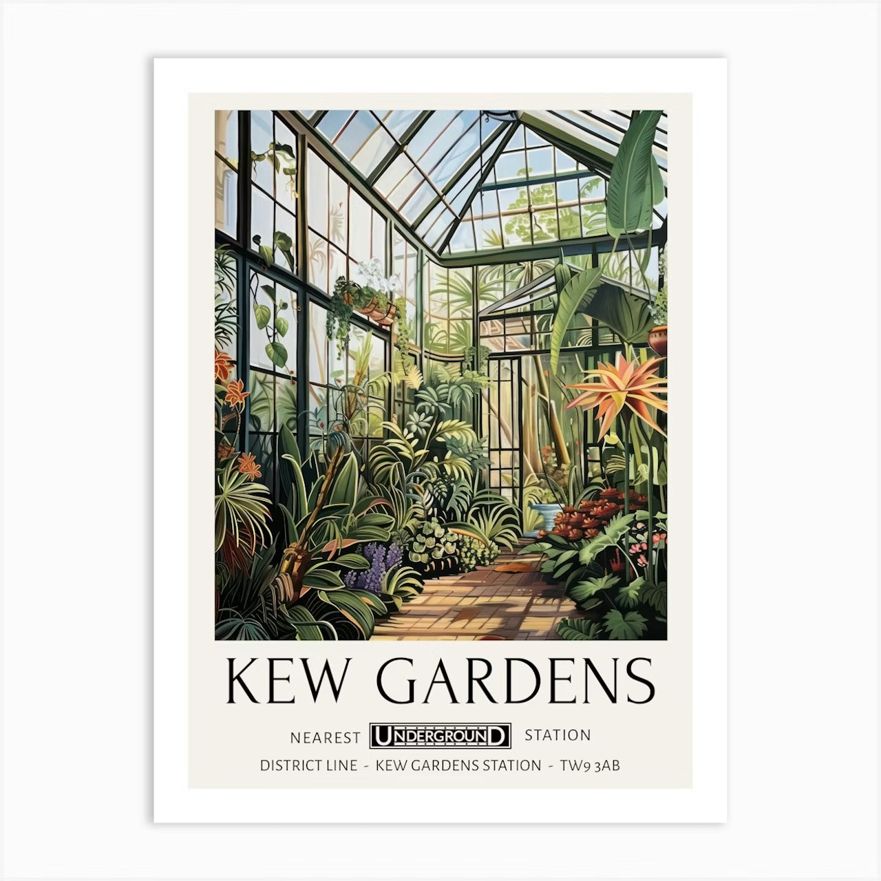 Set of 2 William Morris Prints Kew Gardens Botanical Greenhouse