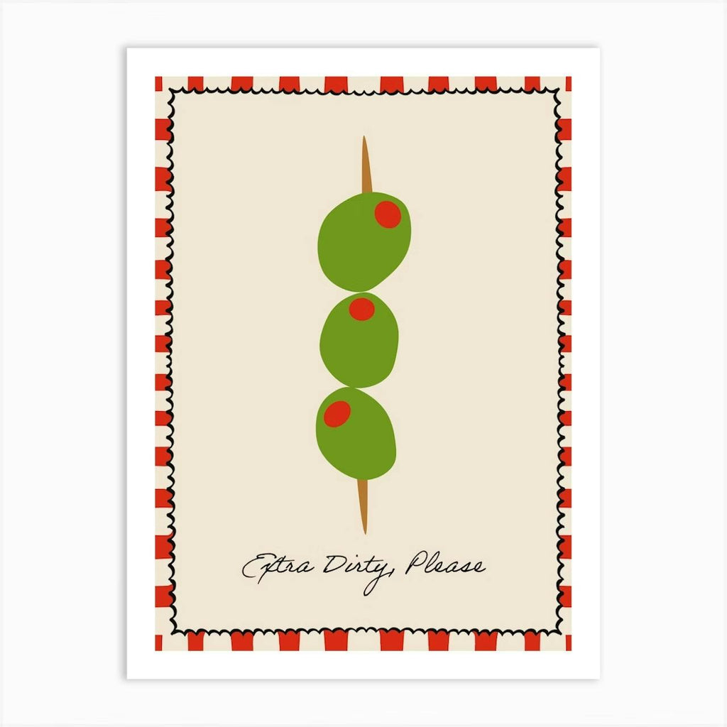 Set of 2 Olive Lovers Kitchen Illustration