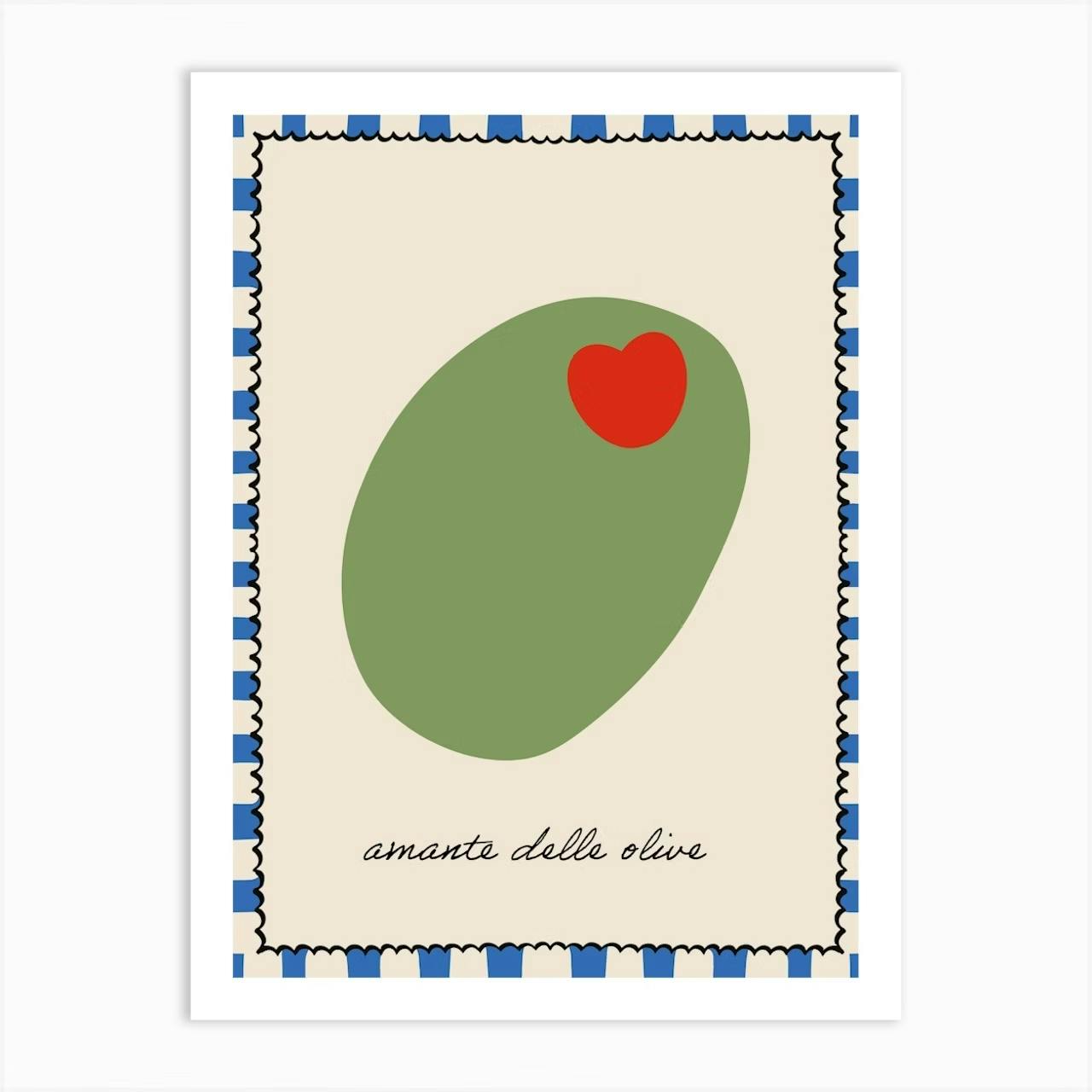Set of 2 Olive Lovers Kitchen Illustration