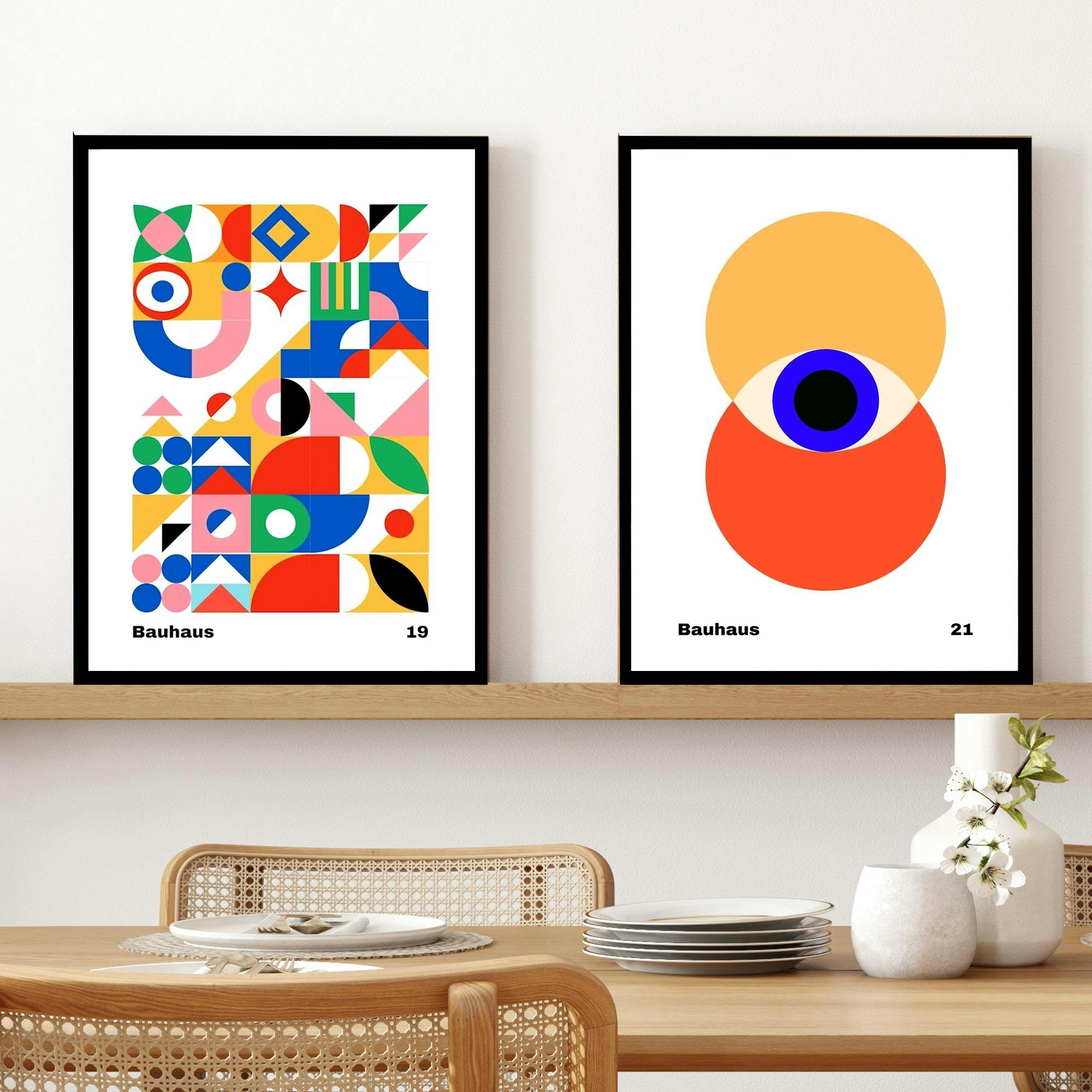 Set of 2 Bauhaus Poster Modern Abstract