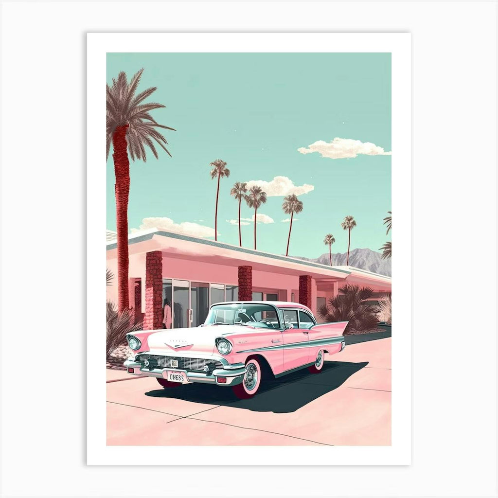 Set of 3 Travel Art Retro Kitsch Miami and Palm Springs