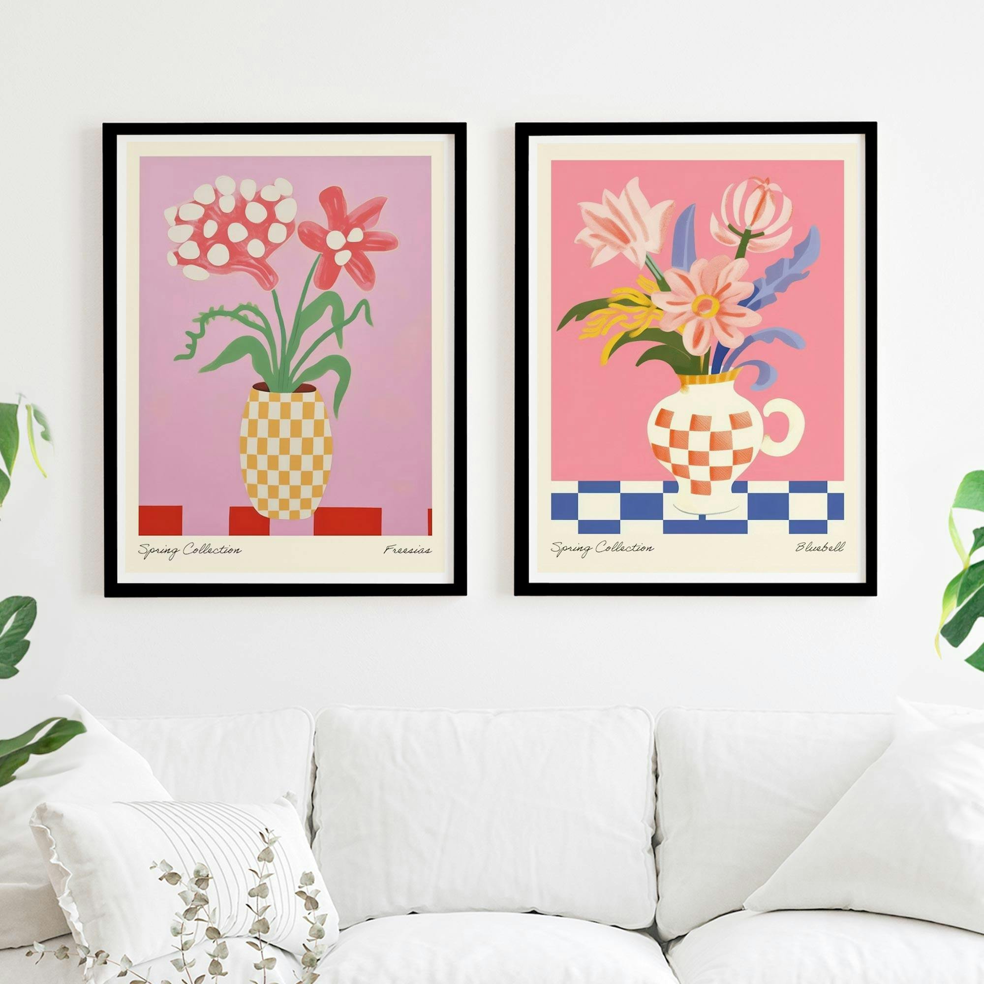 Set of 2 Spring Flower Vase Collection