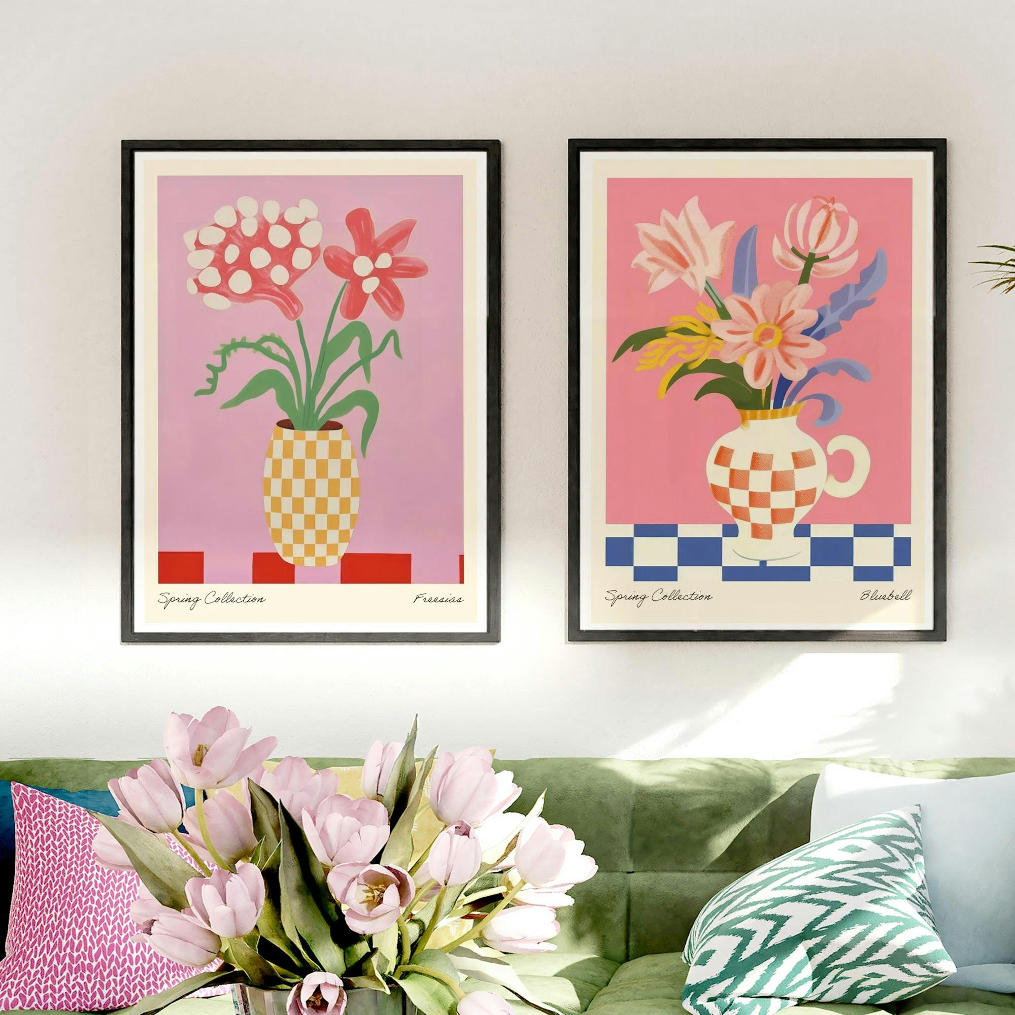 Set of 2 Spring Flower Vase Collection