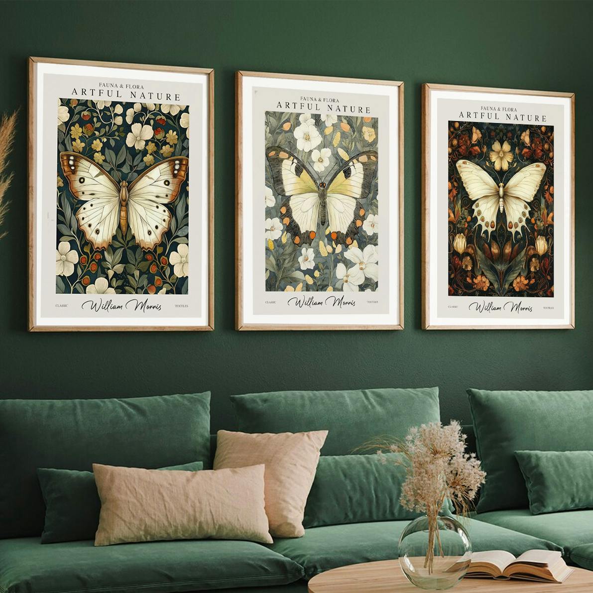 Set of 3 William Morris Prints Butterflies