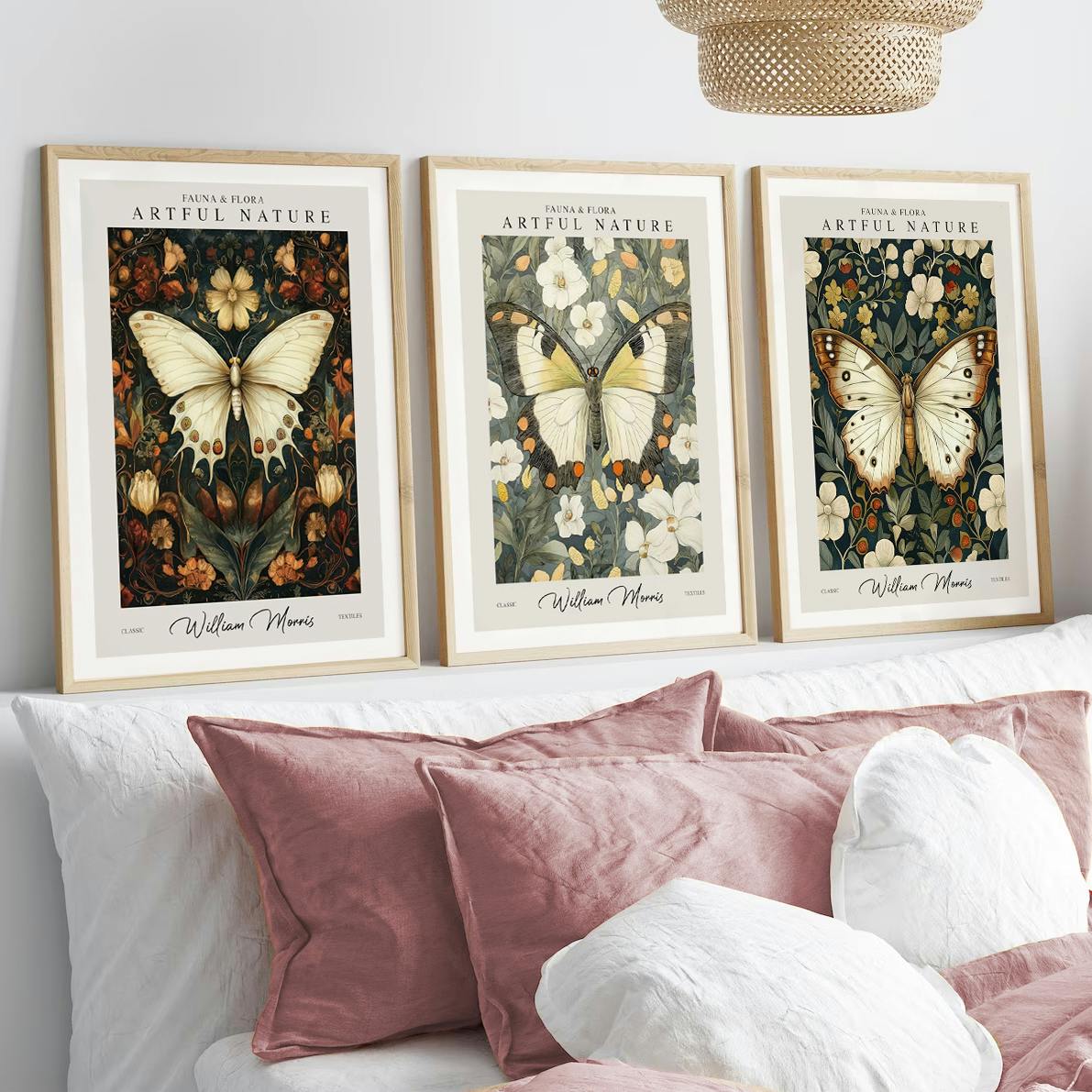 Set of 3 William Morris Prints Butterflies