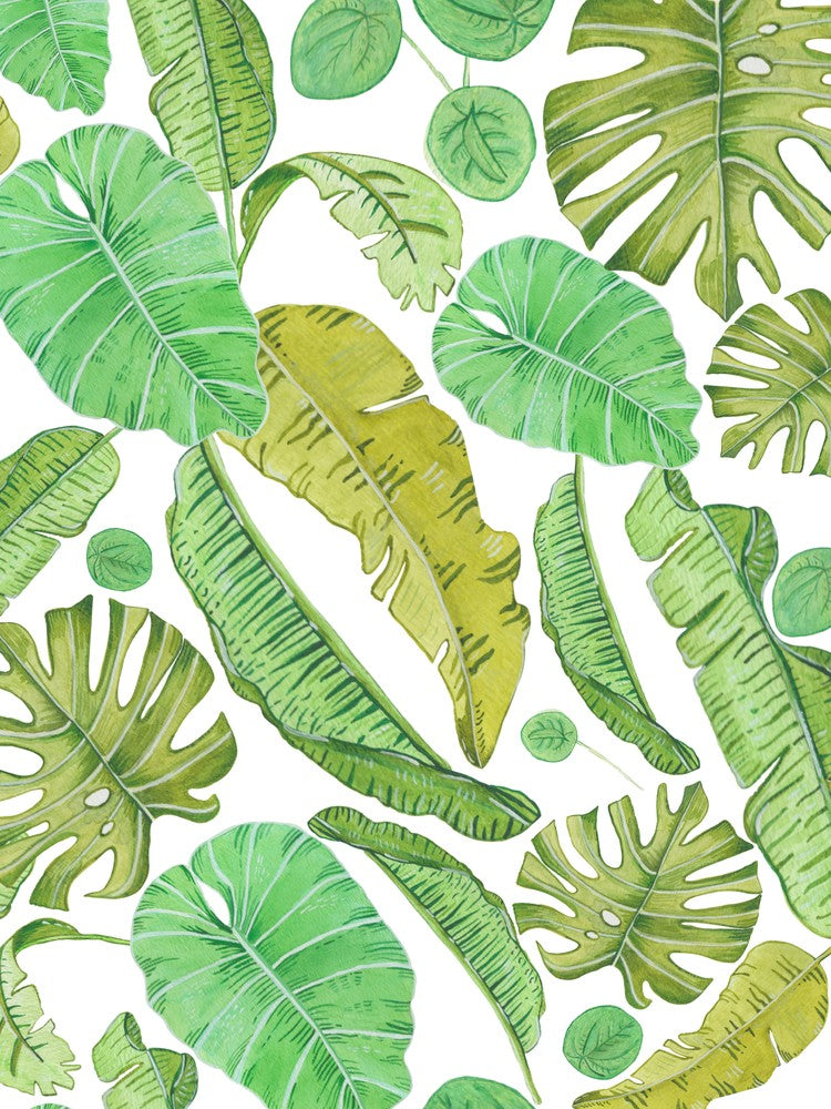 Magnifique Motif de Feuilles Tropicales à l'Aquarelle
