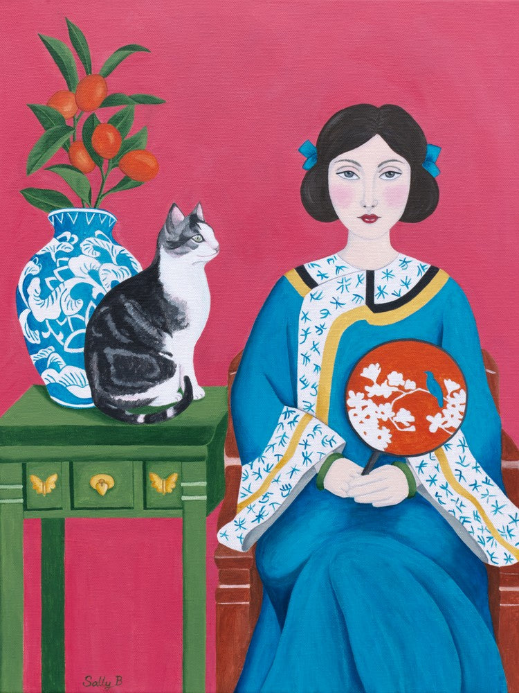 Chinese Woman And Cat