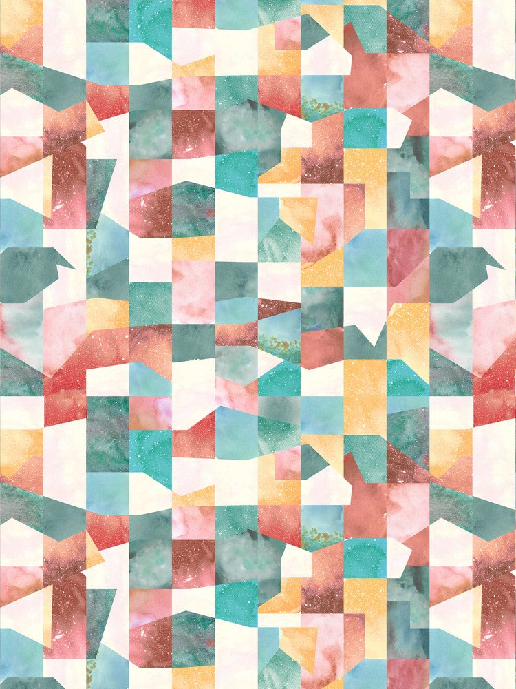Collage Texture Shapes Green Red