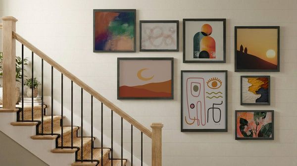 Earthy Art Style 8 Piece Staircase Gallery Wall