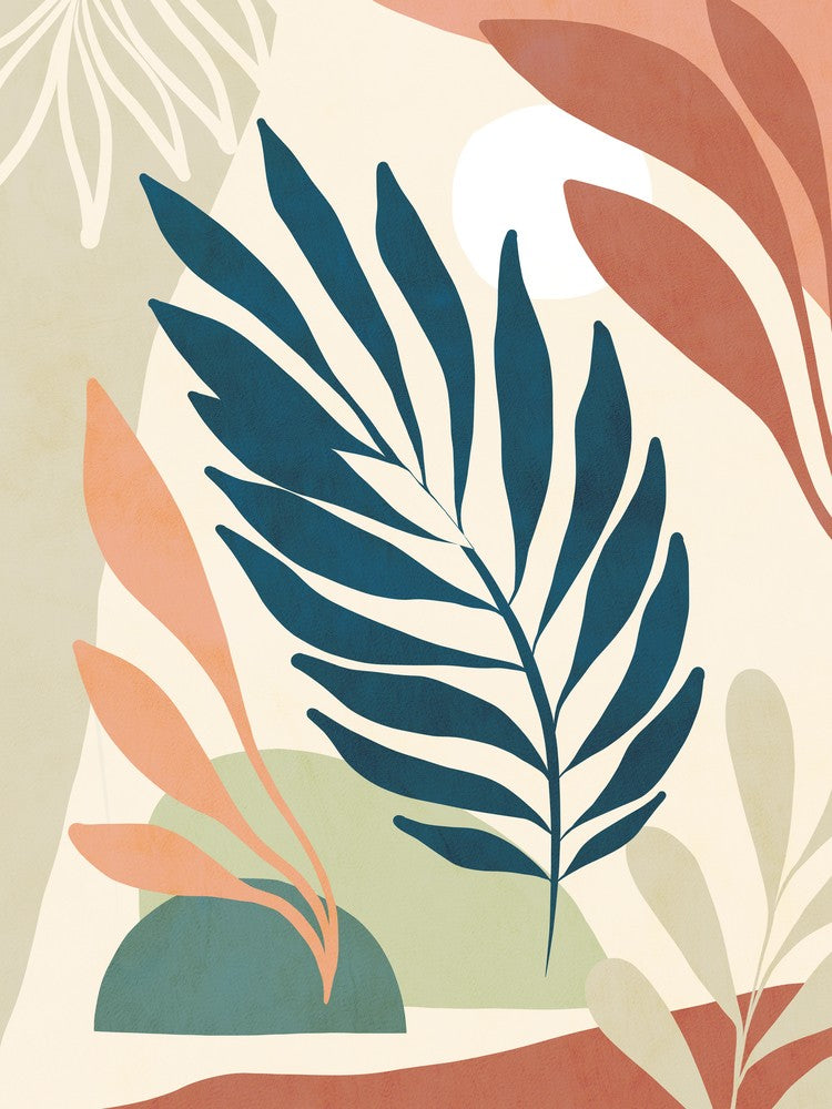 Earthy Tropical Foliage Blue 6