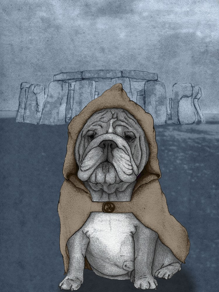 English Bulldog With Stonehenge