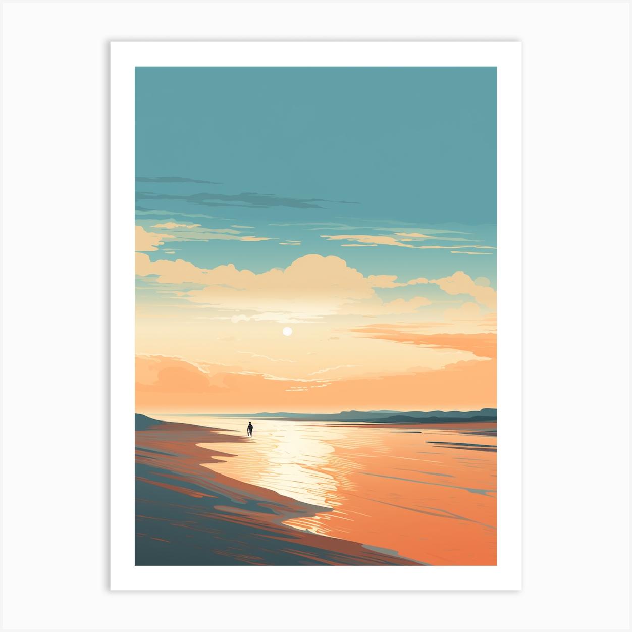 Art Holkham Bay Beach Norfolk Mediterranean Style Illustration 2