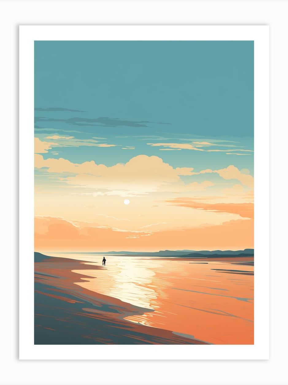 Art Holkham Bay Beach Norfolk Mediterranean Style Illustration 2