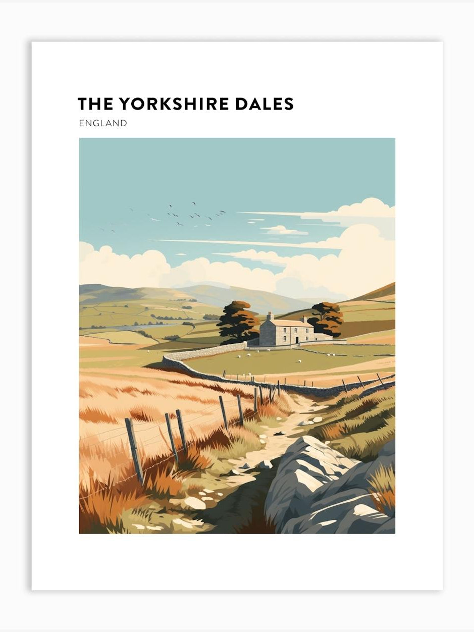 The Yorkshire Dales England 3 Hiking Trail Landscape Poster