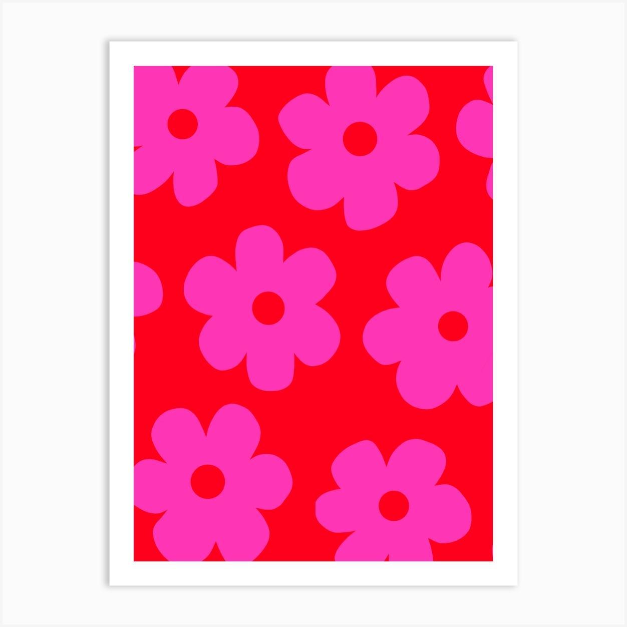 Pink Groovy Funky Flowers