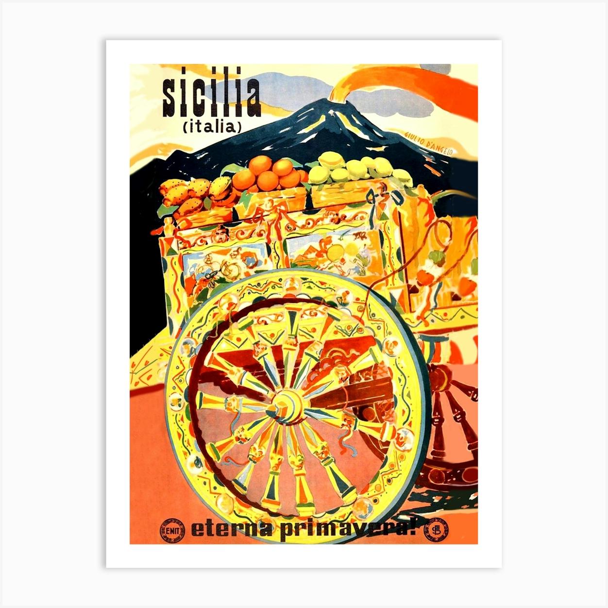 Sicily Carriage Full Of Fruits