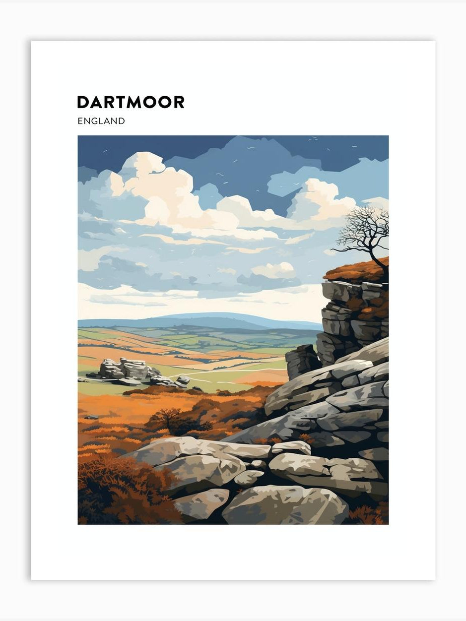 Dartmoor National Park England 1 Hiking Trail Landscape Poster