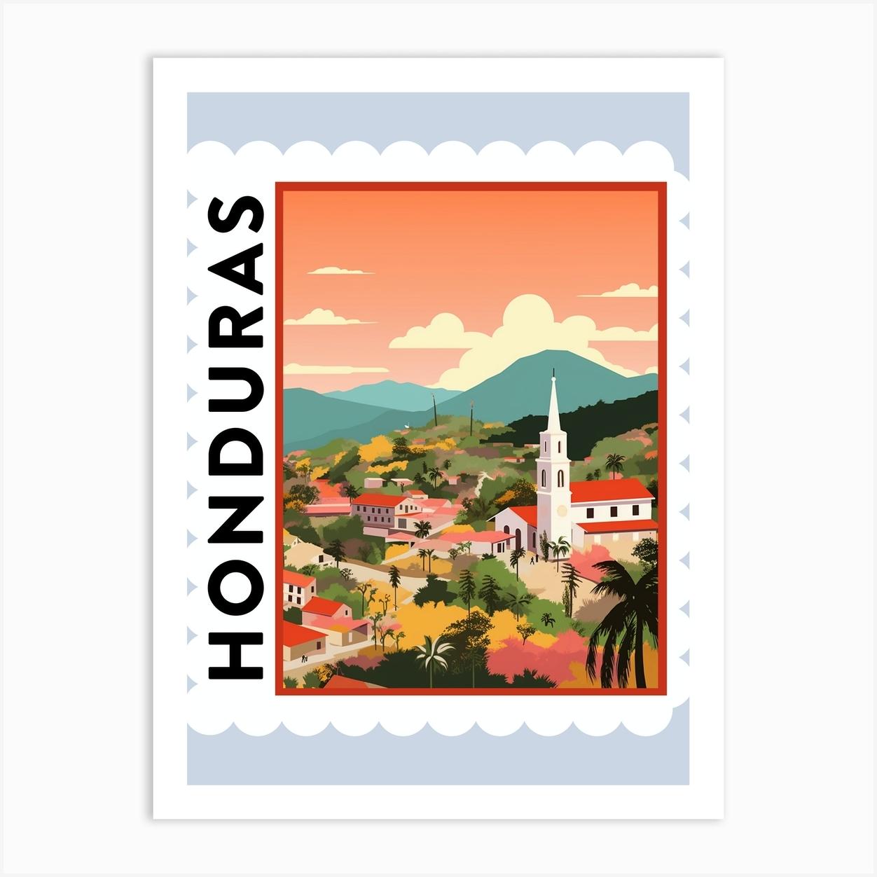 Honduras Travel Stamp Poster