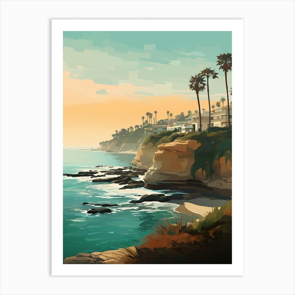 La Jolla Cove San Diego California Mediterranean Style Illustration 3