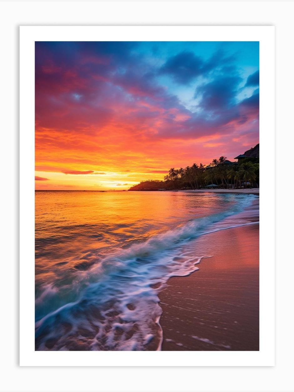 Grand Anse Beach Grenada At Sunset Vibrant Painting 2