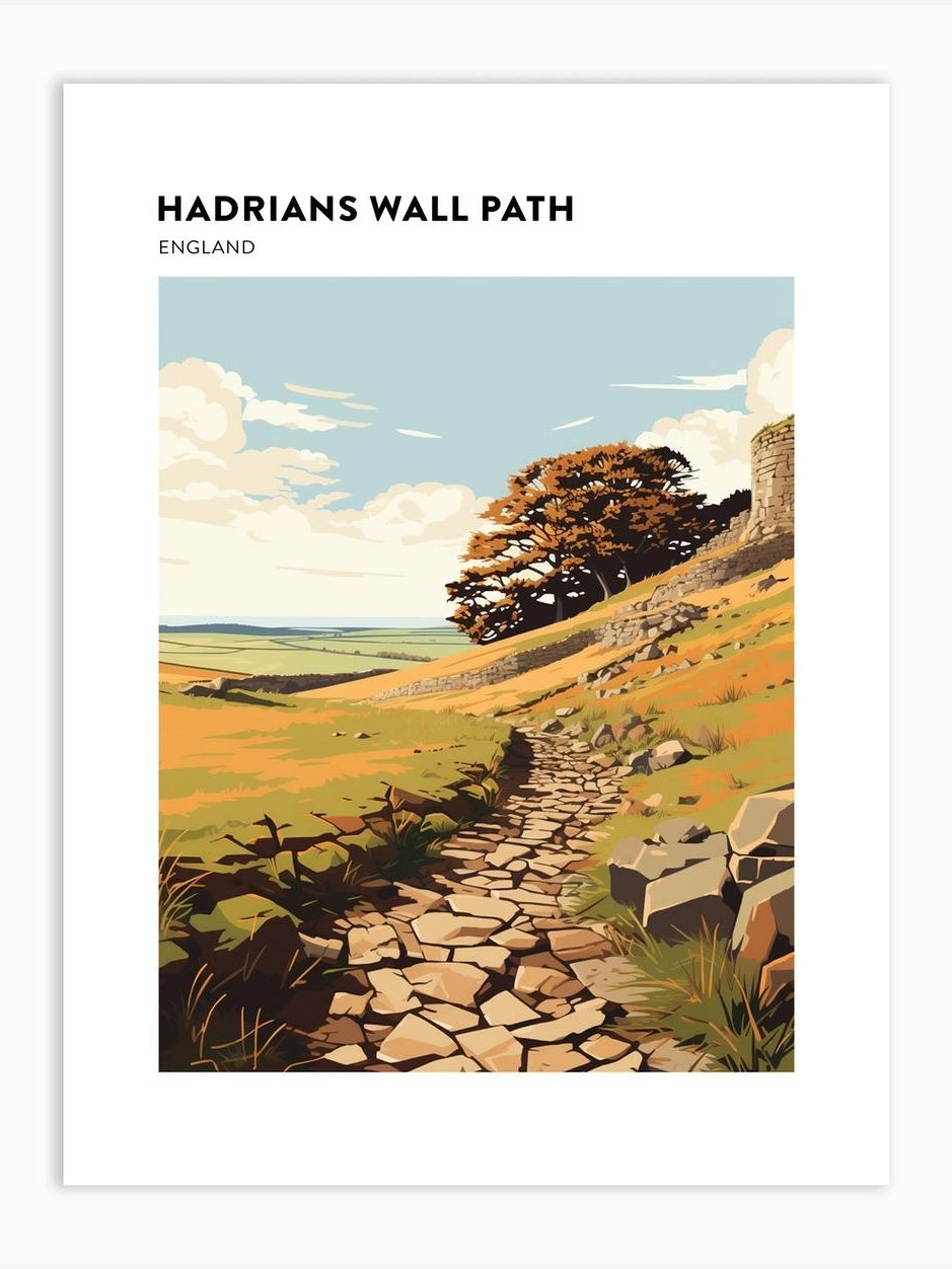 Hadrians Wall Path England 1 Hiking Trail Landscape Poster