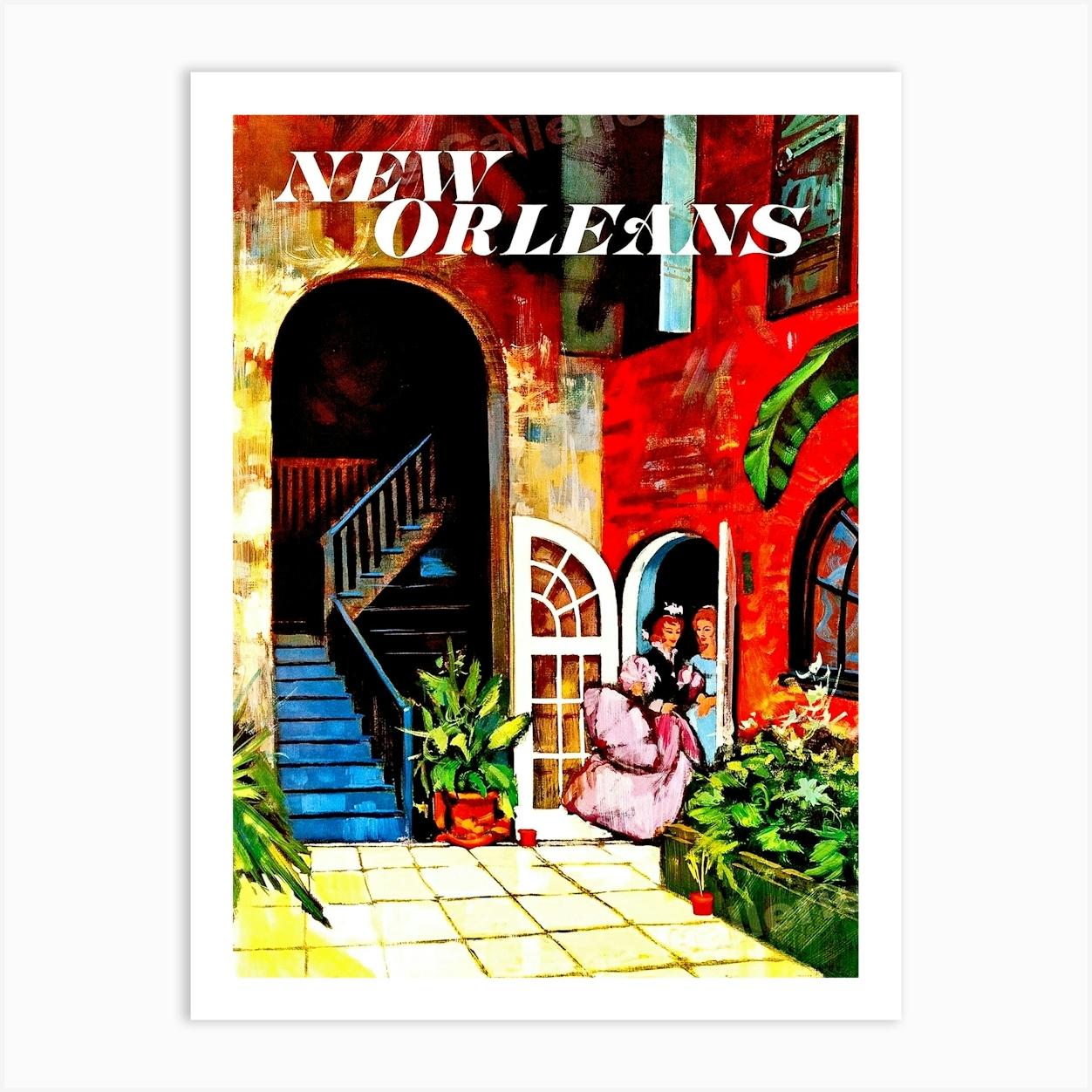New Orleans Vintage Travel Poster